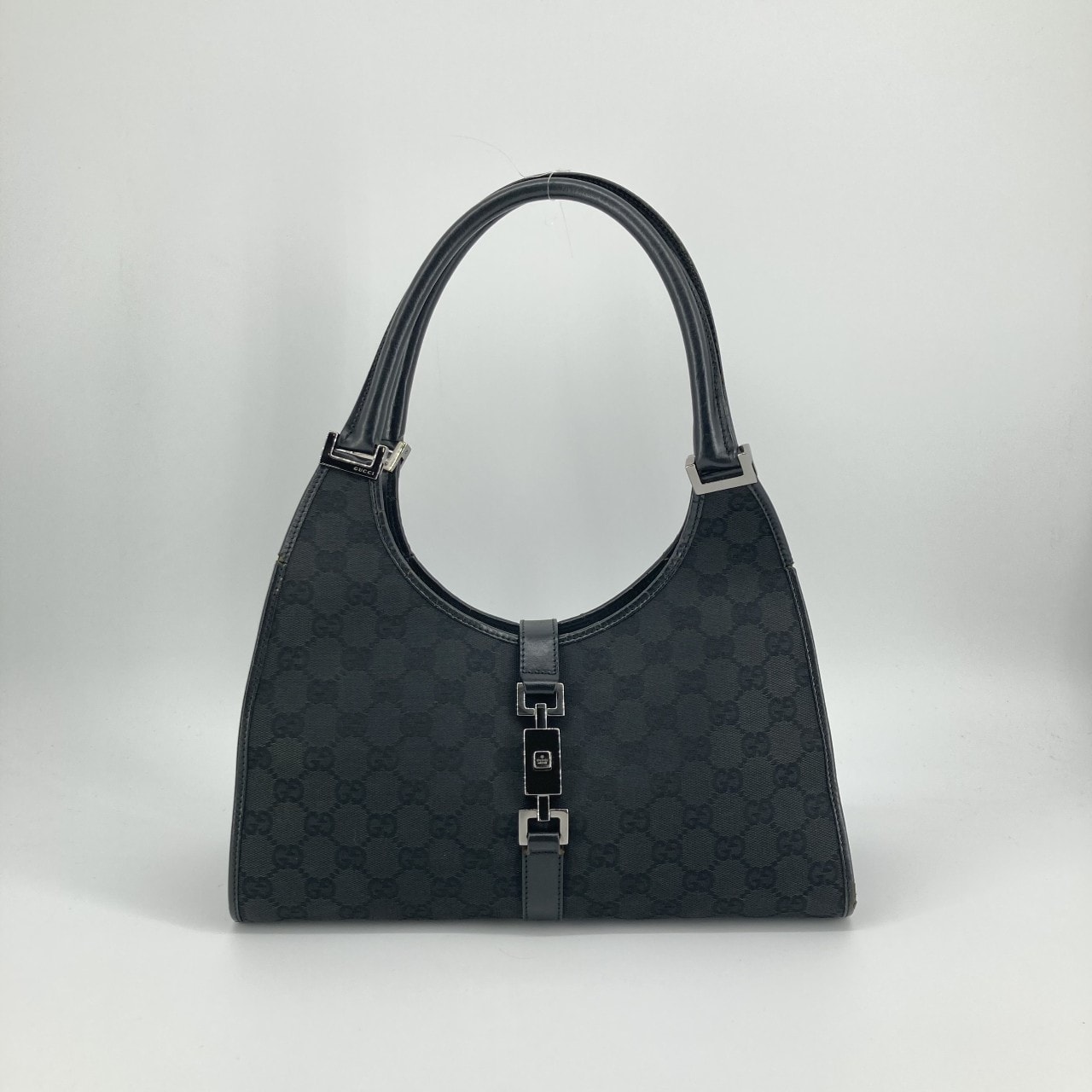 GUCCI(グッチ) ジャッキーライン GGキャンバス×レザー 01719 ショルダーバッグ ブラック