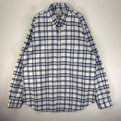 古着 ブルックスブラザーズ Brooks Brothers USA製 長袖シャツ ボタンダウン MILANO L ネイビー系 チェック メンズ