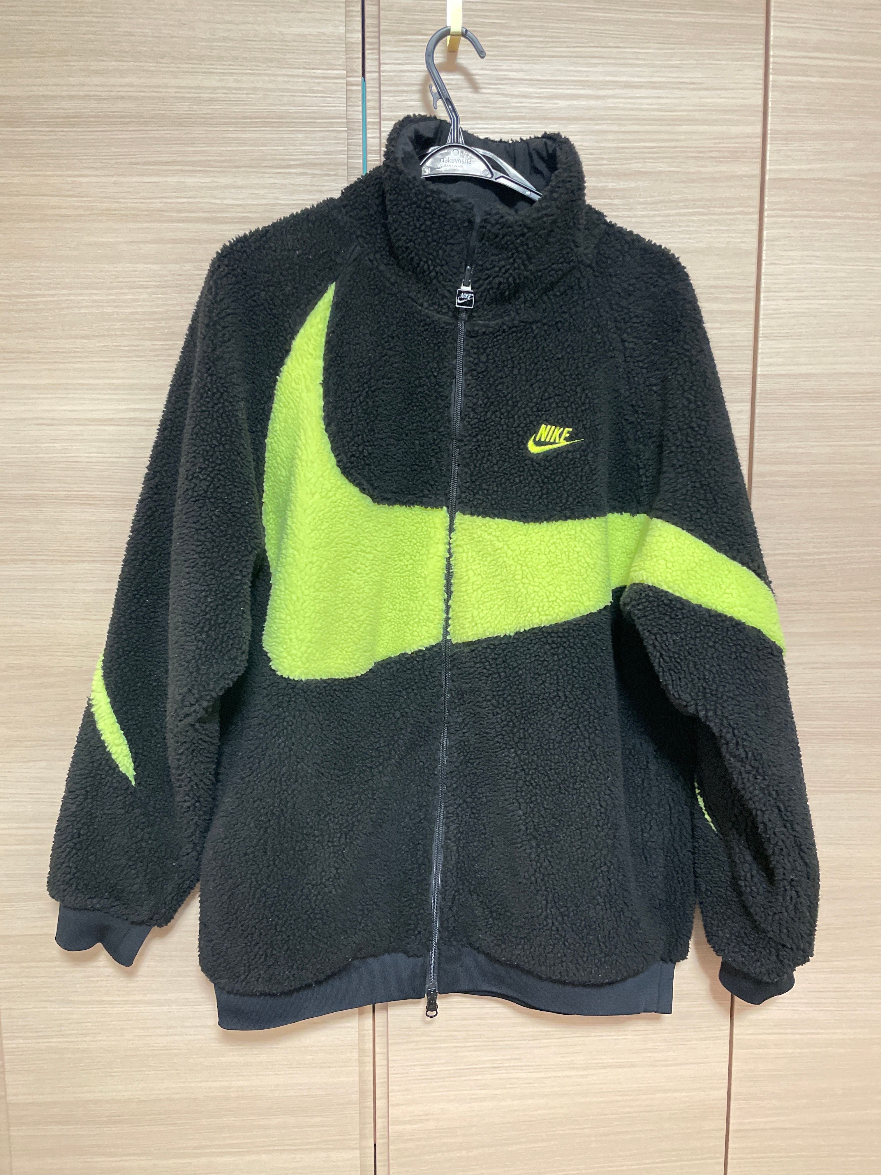 Nike Big Swoosh Reversible Boa Jacket"Black Neon"