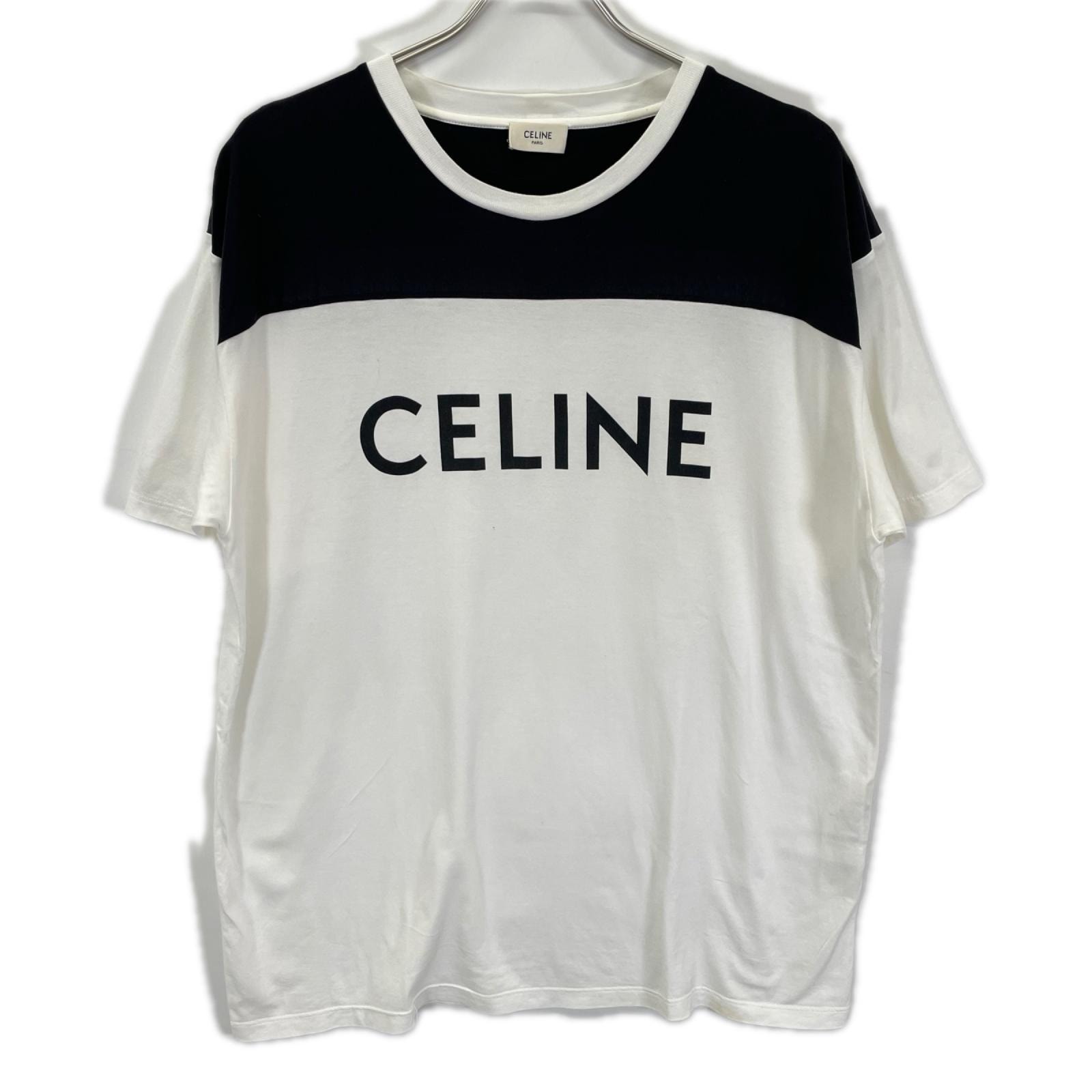 セリーヌ 2X839501F 21SS/ルーズフィット Tシャツ ホワイト ブラック M