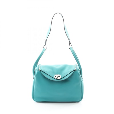 エルメス HERMES リンディ26 ショルダーバッグ バッグ レザー ヴォースイフト ヴォースイフト ブルーパオン X刻印(2016年製造) レディース グリーン系 【中古】