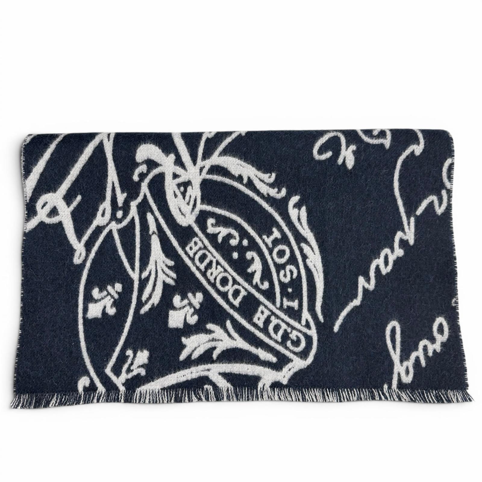 極美品 ベルルッティ マフラー ネイビー メンズ