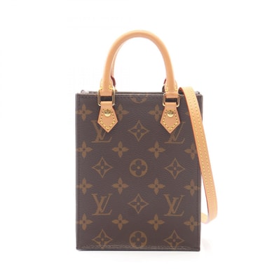 ルイ・ヴィトン LOUIS VUITTON プティット サックプラ 2WAY ハンドバッグ バッグ PVCコーティングキャンバス レザー モノグラム レディース ブラウン系 M69442 【中古】