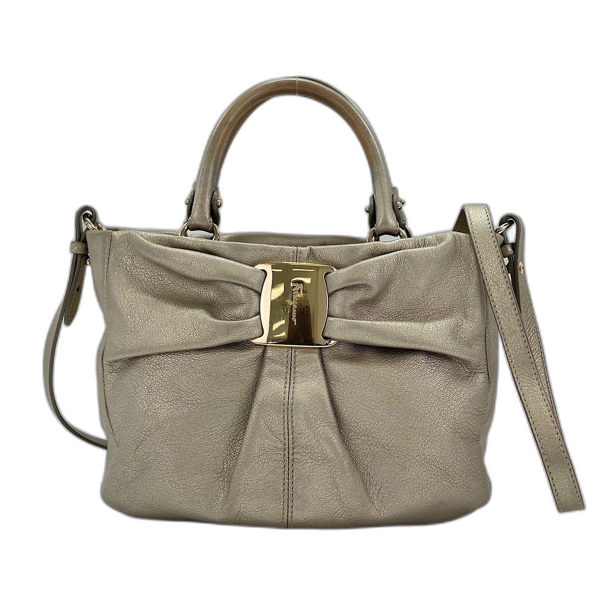 フェラガモ FERRAGAMO ヴァラ・リボン2WAYハンドバッグ 2WAY ハンドバッグ レザー【中古】