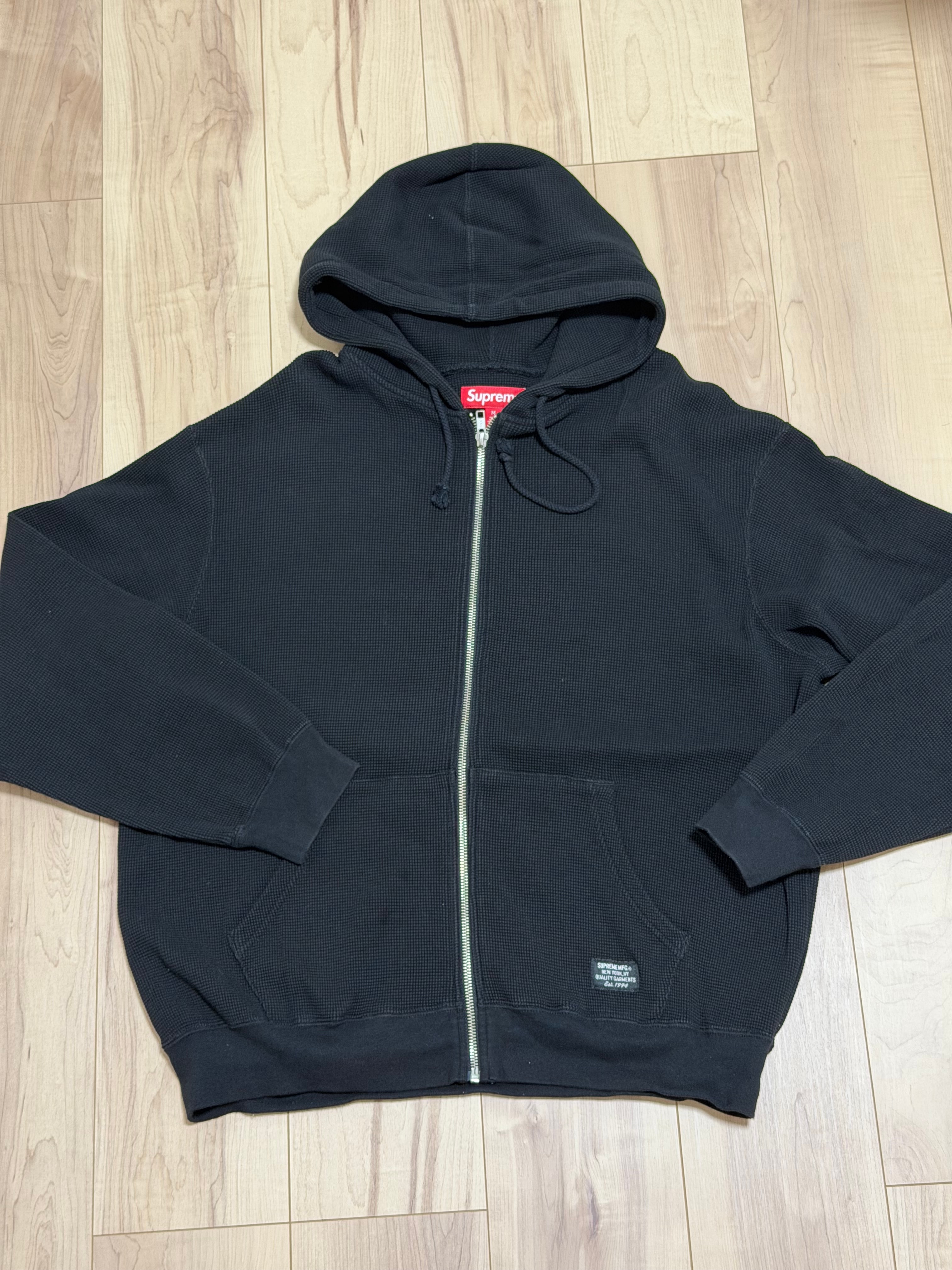 Supreme Hooded Zip Up Thermal "Black"