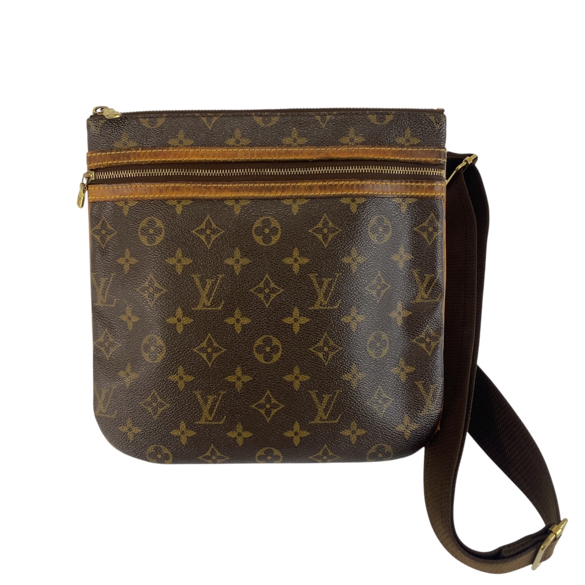 LOUIS VUITTON ルイヴィトン モノグラム ポシェット ボスフォール ブラウン PVC レザー/ ショルダーバッグ ポシェット 1-0294287 【中古】