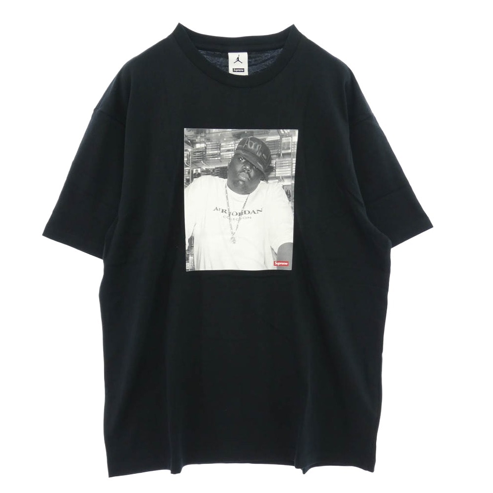 Supreme シュプリーム 24AW HJ8385-010 x Jordan Biggie S/S Top ジョーダン ビギー エスエス トップ フォトプリント 半袖 Tシャツ ブラック系 L【新古品】【未使用】【中古】