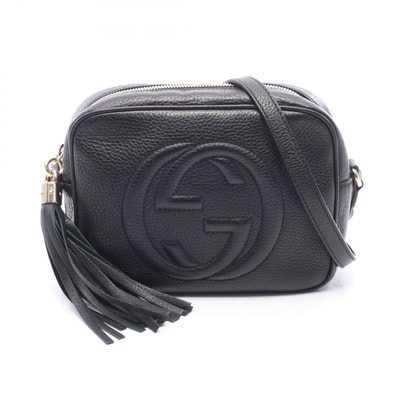 グッチ GUCCI ソーホー ディスコバッグ インターロッキングG ショルダーバッグ バッグ レザー レディース ブラック系 308364 【中古】