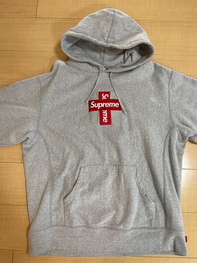 Supreme Cross Box Logo Hooded Sweatshirt "Grey"