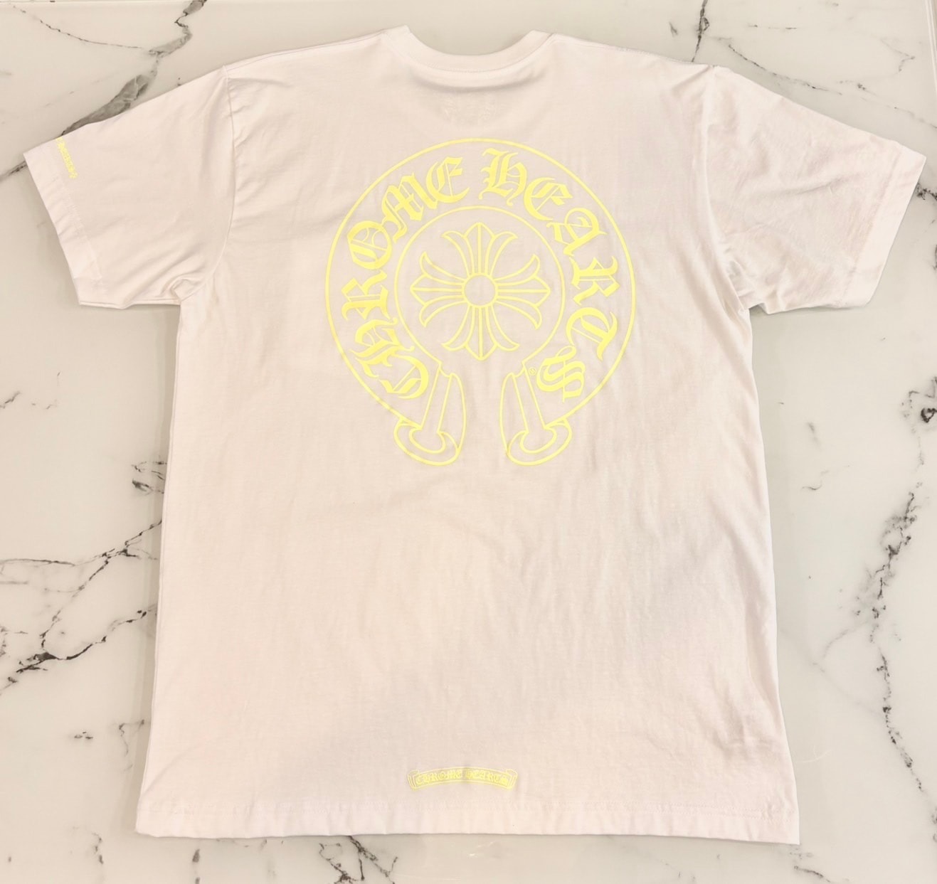 CHROME HEARTS Neon Yellow Horseshoe Tee Size L クロムハーツ ネオンイエロー ホースシュー Tシャツ サイズL