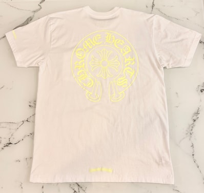 CHROME HEARTS Neon Yellow Horseshoe Tee Size L クロムハーツ ネオンイエロー ホースシュー Tシャツ サイズL
