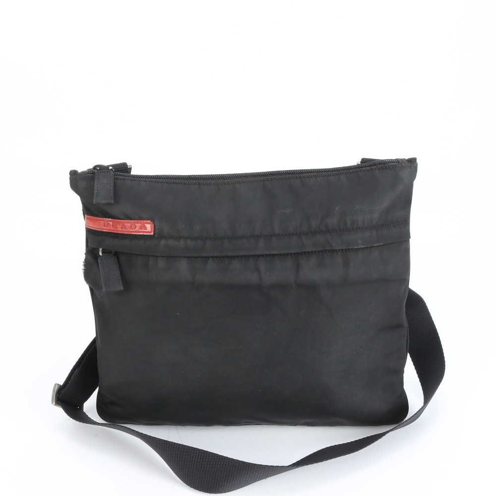 ■極美品 プラダ プラダスポーツショルダーバッグ レザー×ナイロン