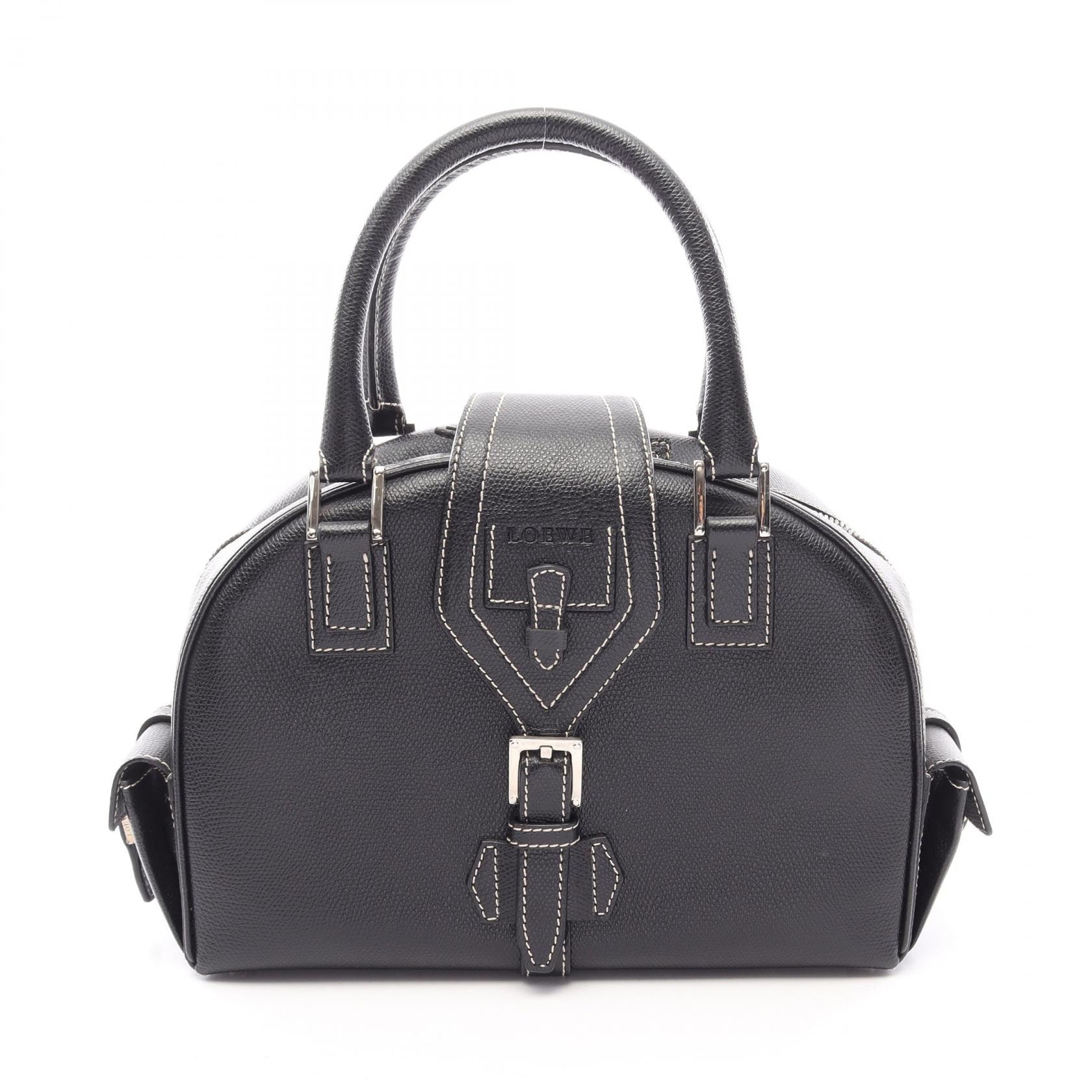 ロエベ LOEWE センダ ハンドバッグ バッグ レザー レディース ブラック系 【中古】