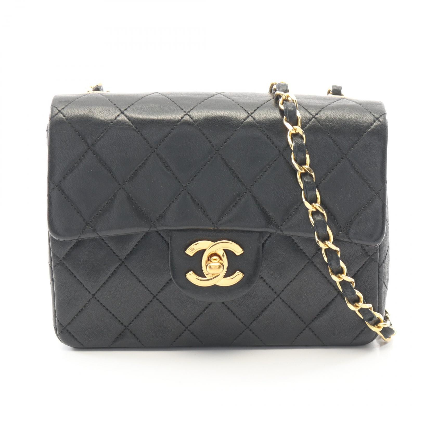 シャネル CHANEL ミニマトラッセ ショルダーバッグ バッグ ラムスキン(羊革) レディース ブラック系 A01115 【中古】