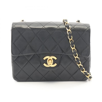 シャネル CHANEL ミニマトラッセ ショルダーバッグ バッグ ラムスキン(羊革) レディース ブラック系 A01115 【中古】