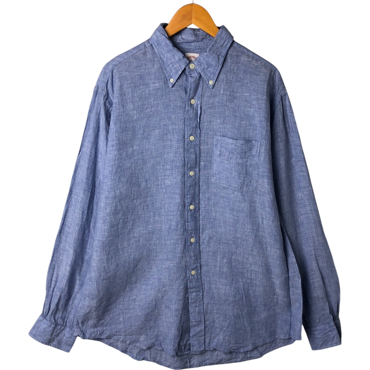 古着 ブルックスブラザーズ Brooks Brothers 346 長袖 リネン ボタンダウンシャツ メンズL相当/eaa547533