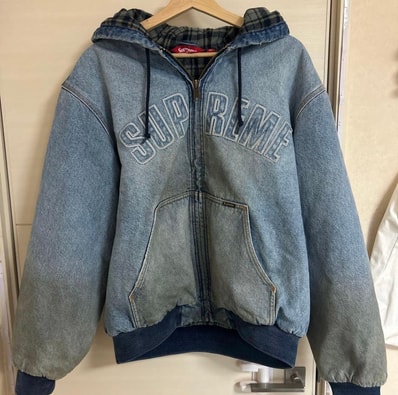 Supreme Reflective Arc Hooded Work Jacket "Denim"