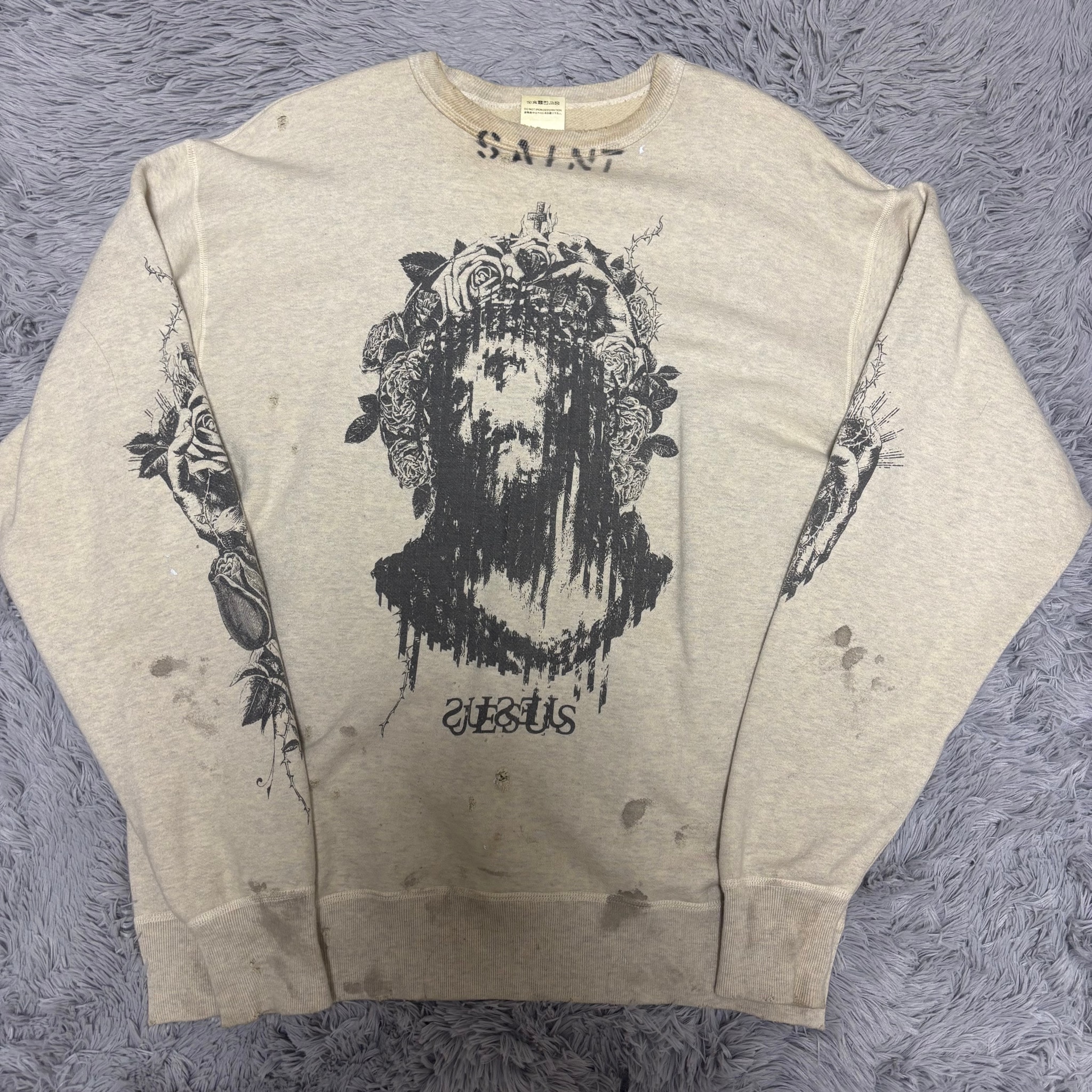 SAINT Mxxxxxx x Kosuke Kawamura SWEAT SHIRT JESUS "Grey"