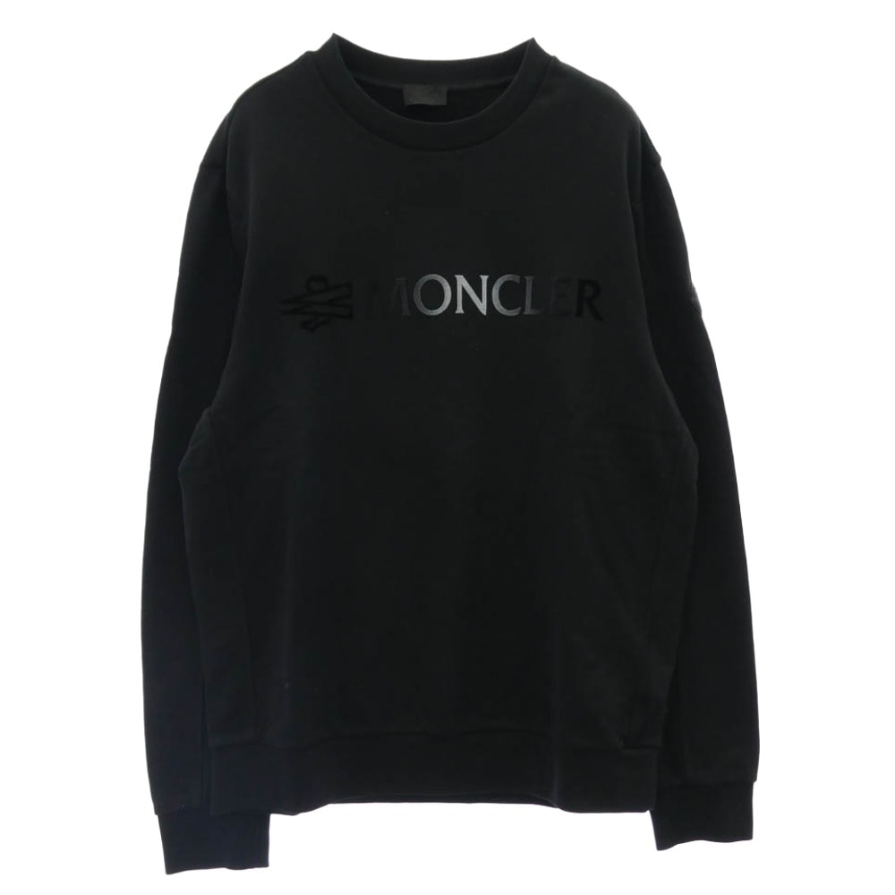 MONCLER モンクレール スウェット 23AW I20918G00016 809KR モンクレールジャパンタグ FELPA GIROCOLLO ラバーワッペン付 グラデーションロゴ スウェット トレーナー ブラック系 L【中古】