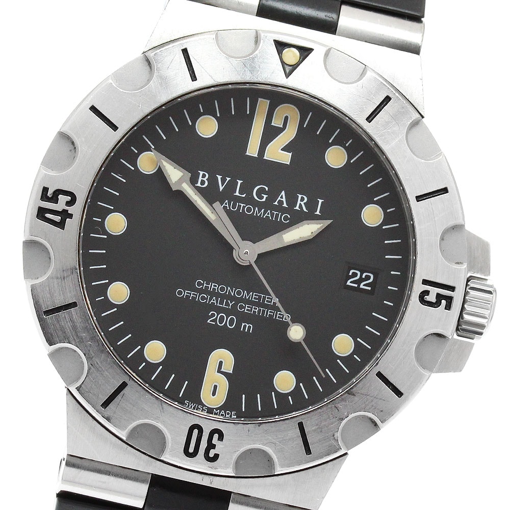 ブルガリ ディアゴノ スクーバ デイト SD38S メンズ 【中古】