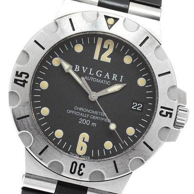 ブルガリ ディアゴノ スクーバ デイト SD38S メンズ 【中古】