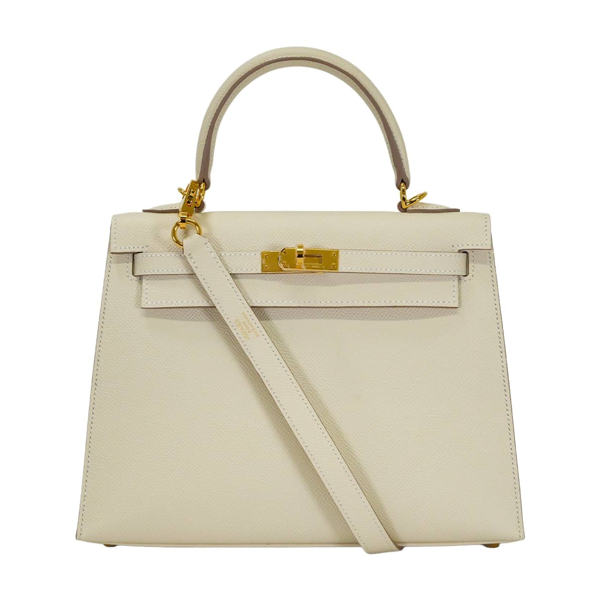 HERMES エルメス ショルダーバッグ ケリー25 外縫い クレ エプソン ゴールド金具 W刻印 新品未使用