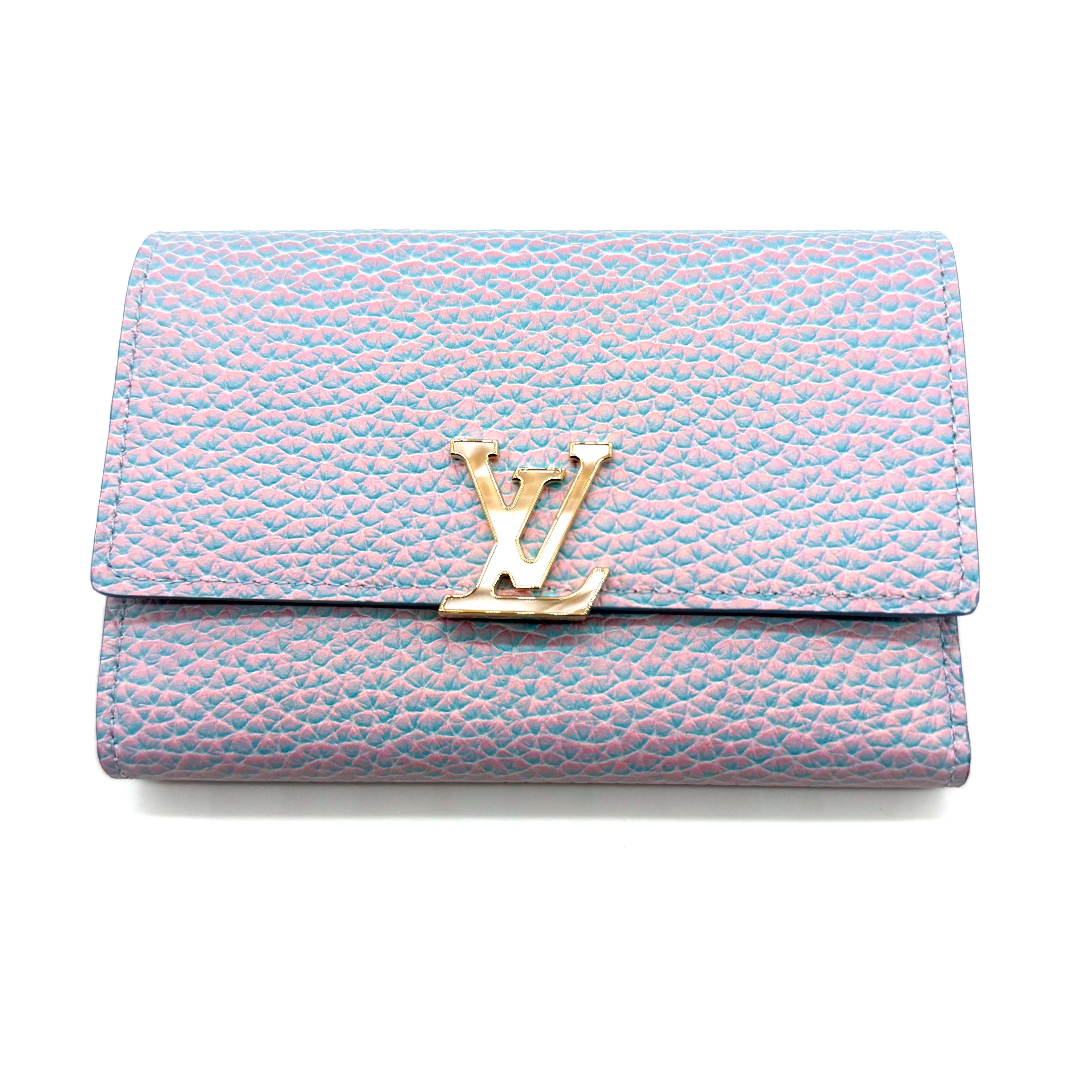 【美品】LOUIS VUITTON ルイヴィトン カプシーヌ サマースターダスト 三つ折り財布  M81306