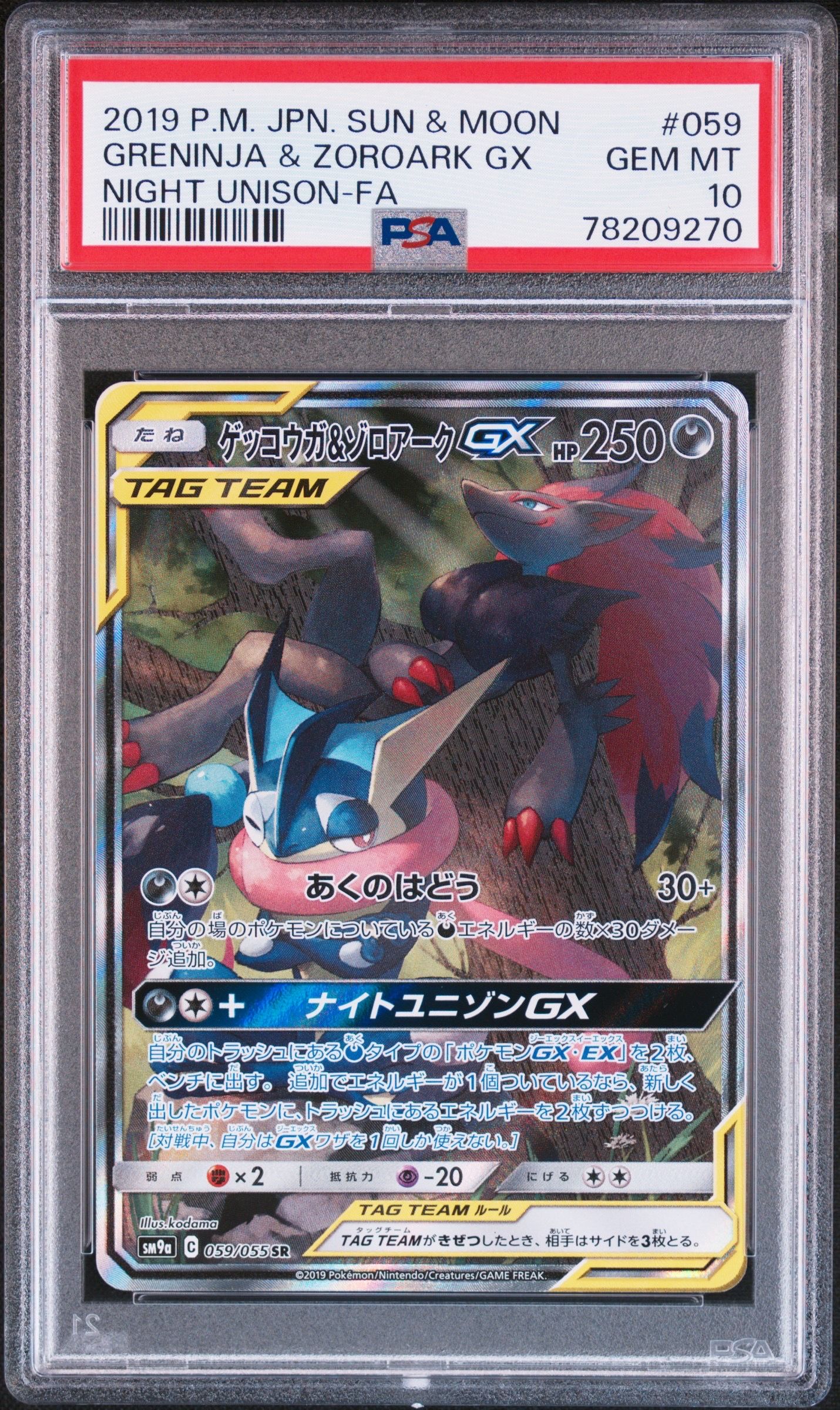 ゲッコウガ&ゾロアークGX SR: SA[SM9a 059/055](強化拡張パック「ナイトユニゾン」)