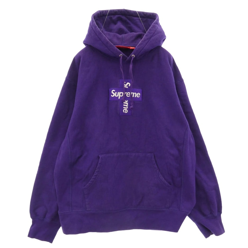 Supreme シュプリーム パーカー 20AW Cross box logo Hooded Sweatshirts  クロス ボックス ロゴ フーデッド スウェット シャツ パーカー パープル系 M【中古】