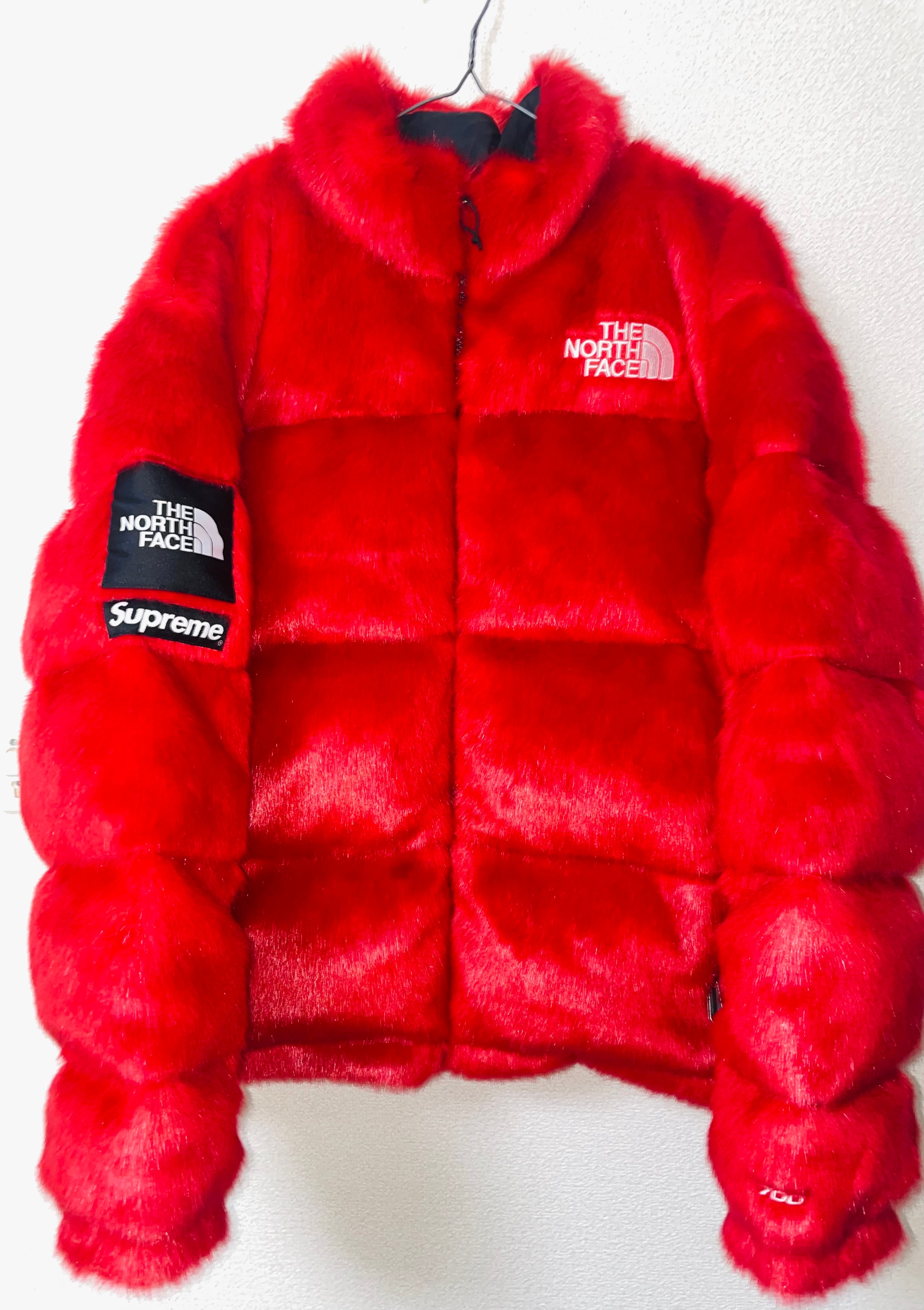 Supreme x The North Face Faux Fur Nuptse Jacket "Red"