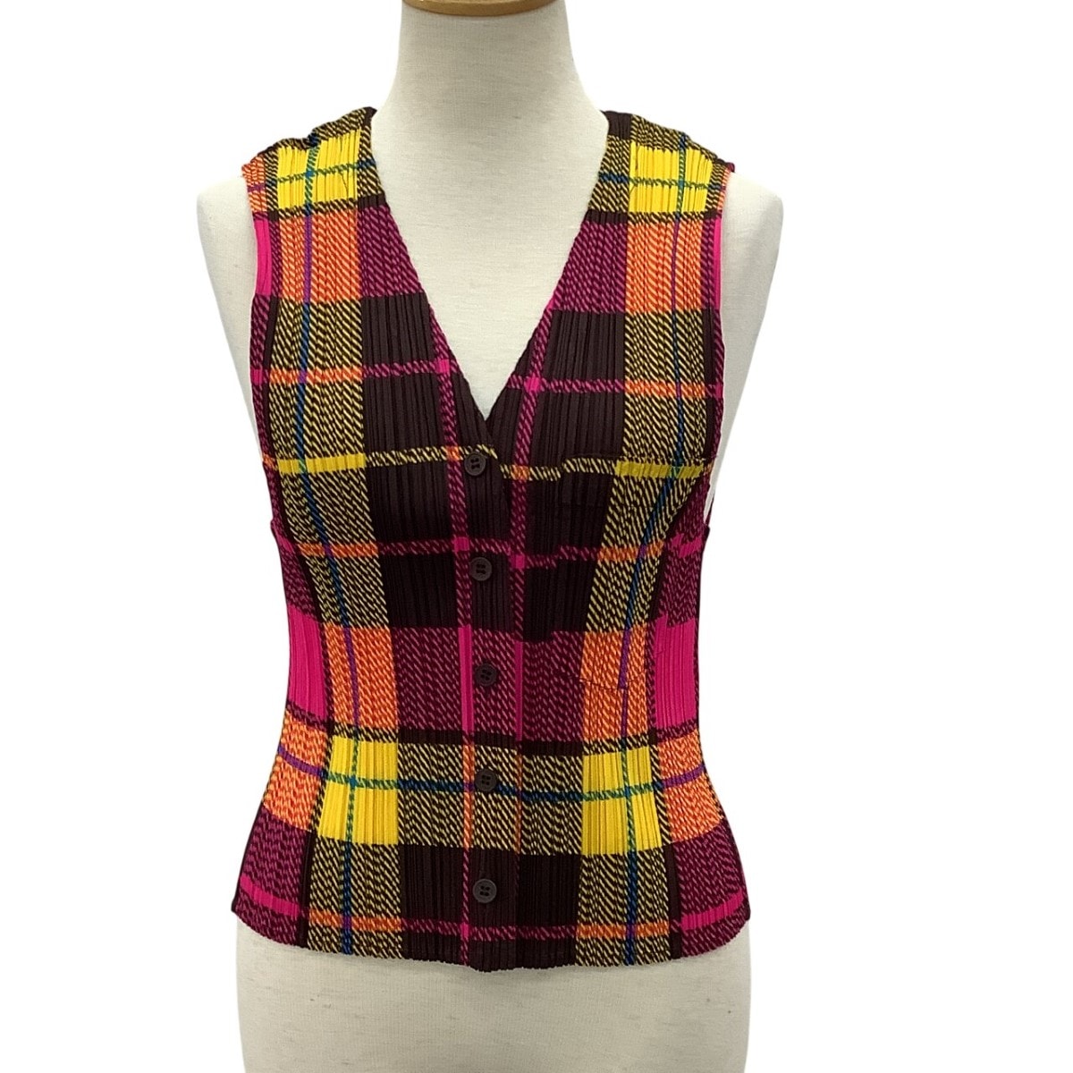 ISSEY MIYAKE イッセイミヤケ PLEATS PLEASE ベスト SIZE 3 マルチカラー PP14-JE368 マルチカラー