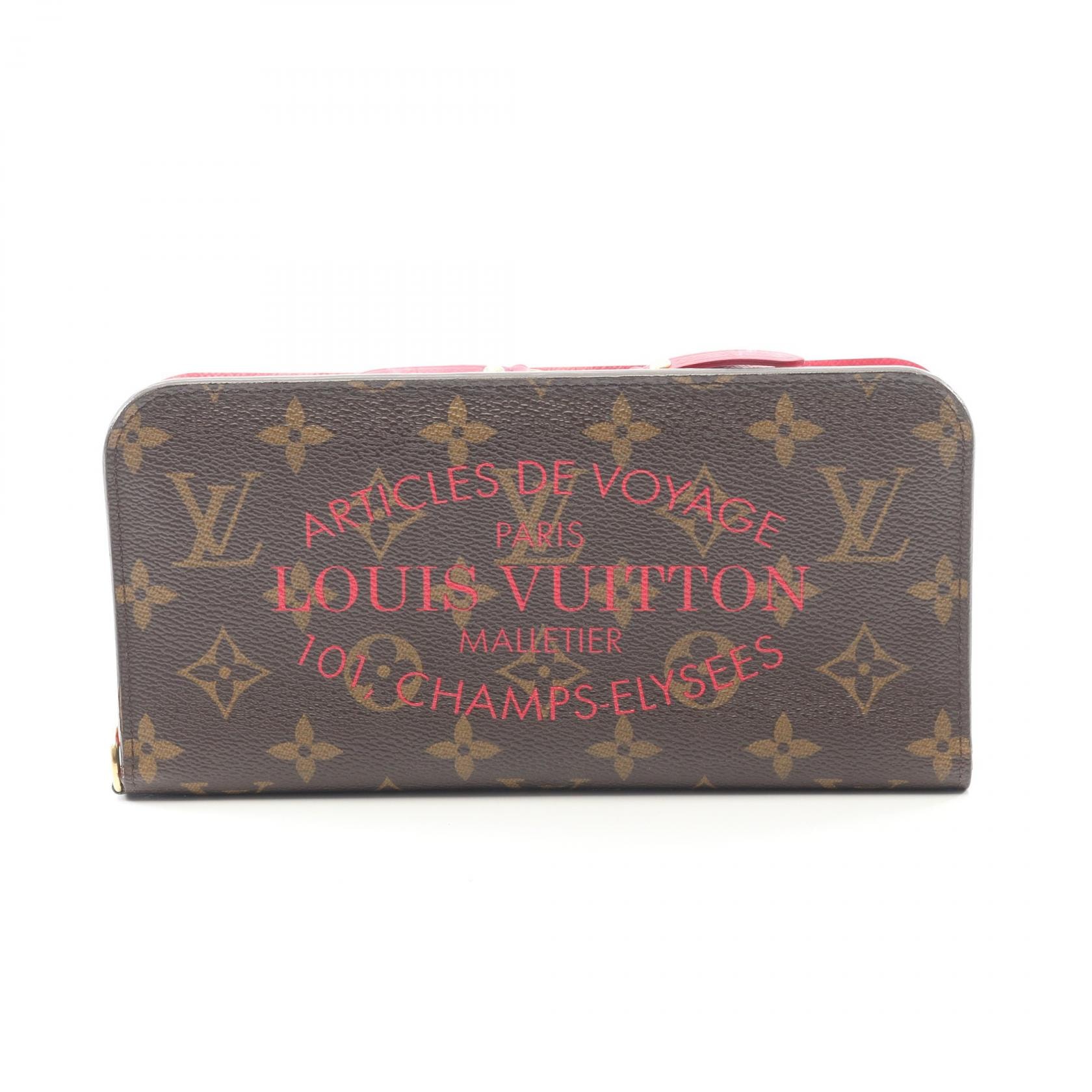 ルイ・ヴィトン LOUIS VUITTON ポルトフォイユ アンソリット 二つ折り長財布 財布 レザー PVC モノグラム・イカット・フラワー ローズアンディアン レディース ブラウン系 / ピンク系 M60391 【中古】