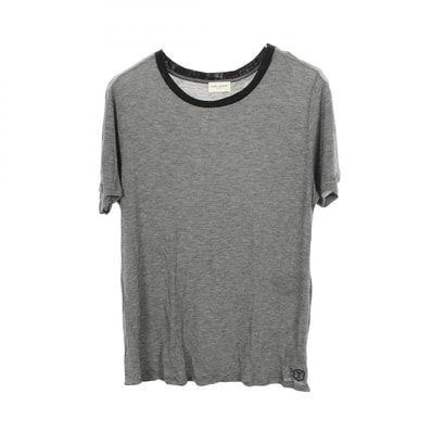 サンローランパリ SAINT LAURENT PARIS ボーダー 半袖Tシャツ 衣料品 トップス レーヨン メンズ ブラック系 / グレー系 466915 【中古】