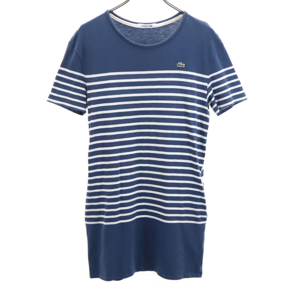 LACOSTE ラコステ ボーダー柄 半袖 チュニック 34 ネイビー ワンピース