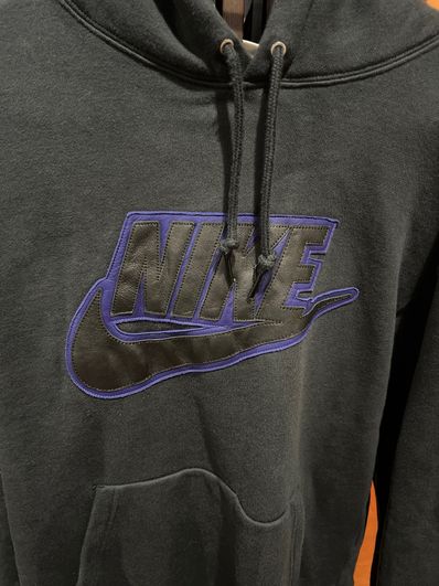 Supreme / Nike® Leather Appliqué Hooded Sweatshirt "Black"