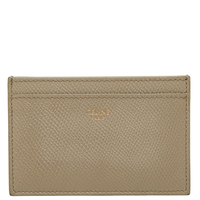 セリーヌ カードケース グレージュ レザー レディース CELINE 中古