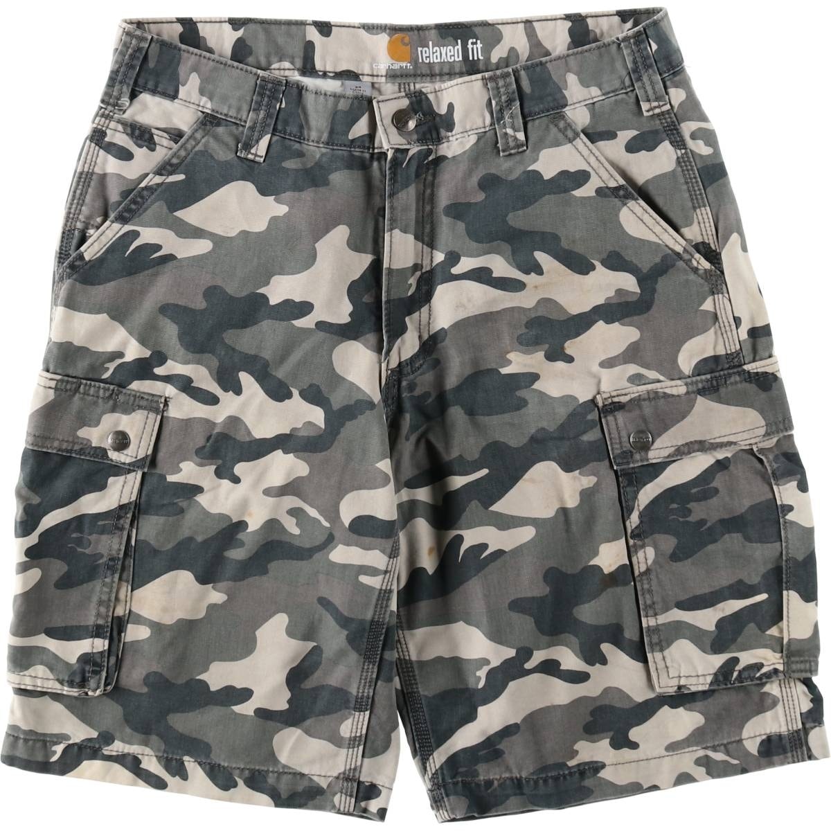 古着 カーハート Carhartt RELAXED FIT 迷彩柄 カーゴショーツ ハーフパンツ メンズw33相当/eaa656810