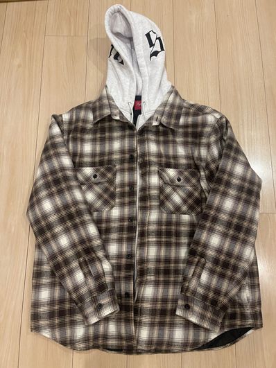 Supreme Hooded Flannel Zip Up Shirt "Brown"