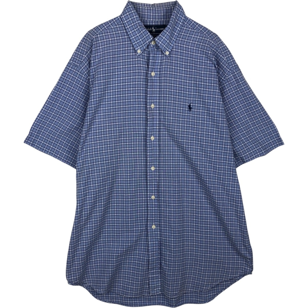 古着 ラルフローレン Ralph Lauren BLAKE 半袖 ボタンダウン チェックシャツ メンズL相当/eaa495217