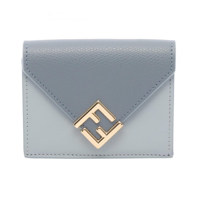 フェンディ FENDI FFダイヤモンド 三つ折り財布 財布 レザー レディース ブルー系 8M0480ALV4F1URV 【新品】
