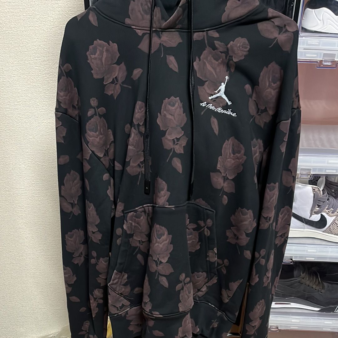 Jordan A ma maniere Allover Print Fleece Hoodie "Black"