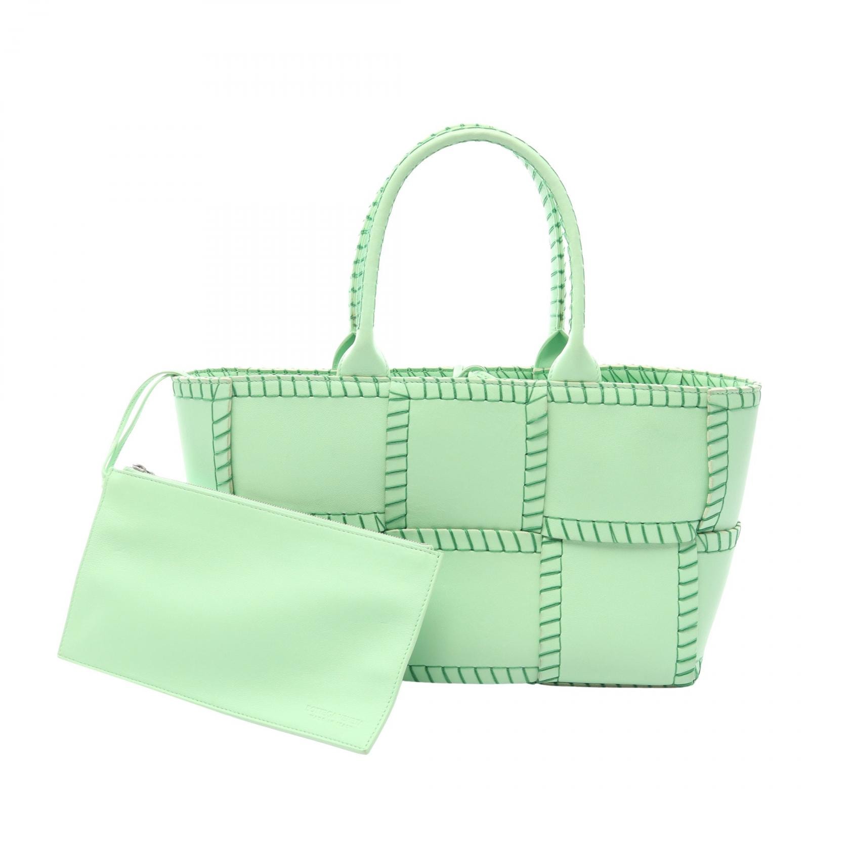 ボッテガヴェネタ BOTTEGA VENETA アルコ スモール ハンドバッグ バッグ レザー レディース グリーン系 691401 【中古】