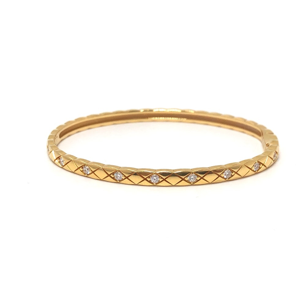 シャネル CHANEL ココ クラッシュ コレクション J12327 ココクラッシュ アクセサリー ジュエリー 9P ダイヤ アクセサリー ダイヤモンド バングル 金 K18 750 ブレスレット K18YG ゴールド