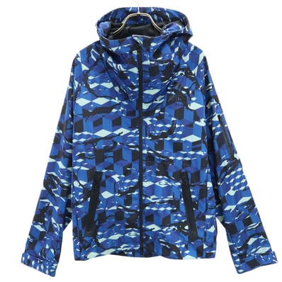 PUMA プーマ エクストララージ 総柄 長袖 ジップパーカー S ブルー系 X-LARGE