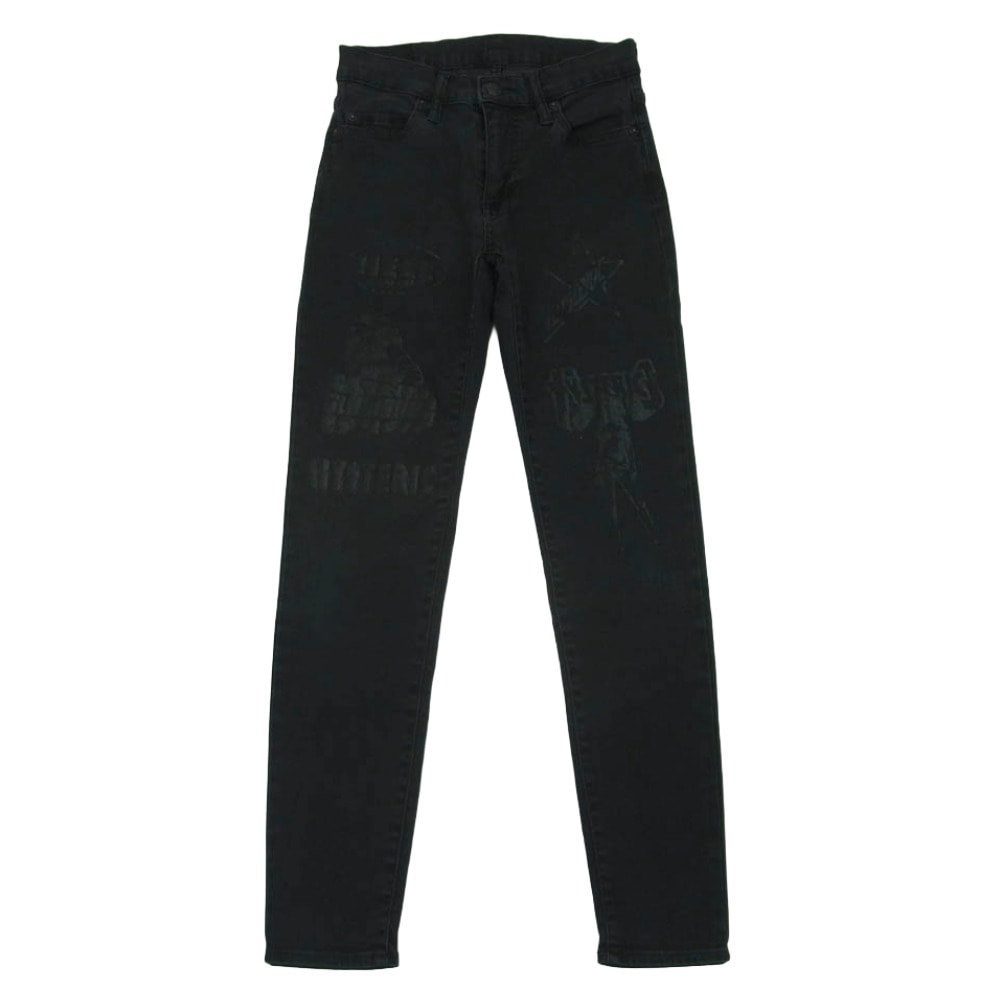 HYSTERIC GLAMOUR ヒステリックグラマー 01233AP03 VIXEN GIRL スキニー ブラック デニム パンツ ブラック系 XS【中古】