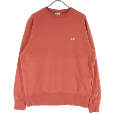 美品 Champion チャンピオン ワンポイントロゴ 長袖 スウェット M レッド系