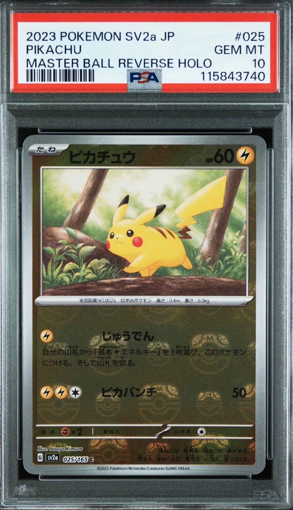ピカチュウ C: マスターボールミラー (マスボピカチュウ) [SV2a 025/165](強化拡張パック「ポケモンカード151」)
