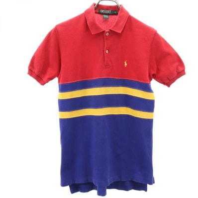 Polo by Ralph Lauren ポロバイラルフローレン 80s 緑タグ ヴィンテージ 半袖 ポロシャツ L レッド 鹿の子地