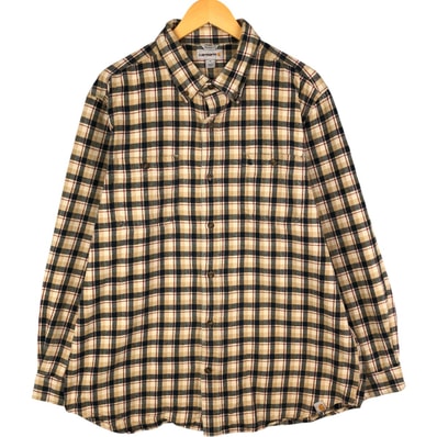 古着 カーハート Carhartt RELAXED FIT 長袖 ボタンダウン フランネルチェックシャツ メンズXL相当/eaa483083