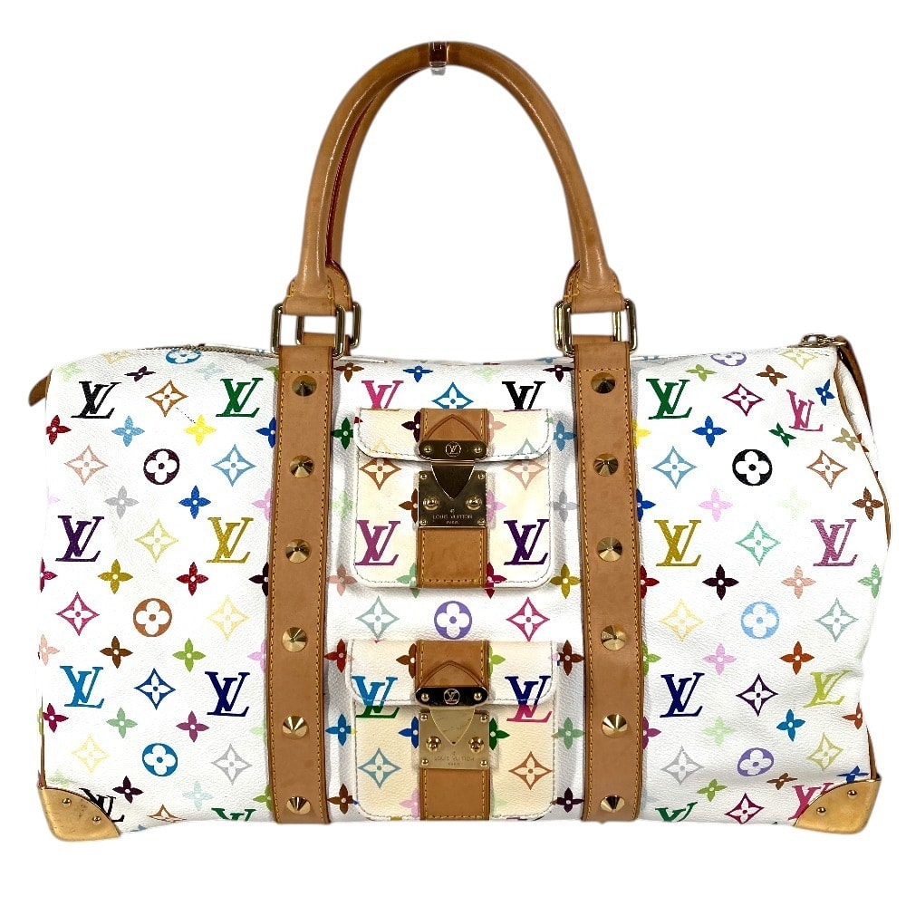 ルイヴィトン LOUIS VUITTON キーポル45 キーポル 45 M92641 モノグラムマルチカラー 村上隆 カバン 旅行バッグ トラベルバッグ ハンドバッグ ボストンバッグ モノグラムマルチカラーキャンバス ブロン ホワイト